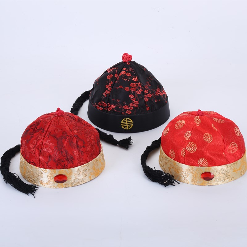 Mũ Vải Lụa Satin Kiểu Bắc Kinh Cổ Điển Dễ Thương Cho Bé Trai