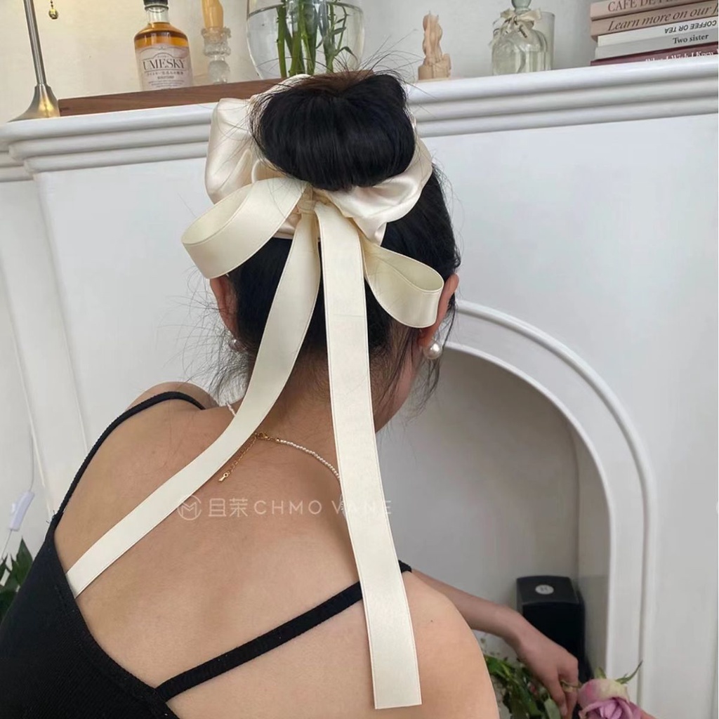 Dây Cột Tóc Cao Su Co Giãn Đính Nơ Xinh Xắn Cho Nữ