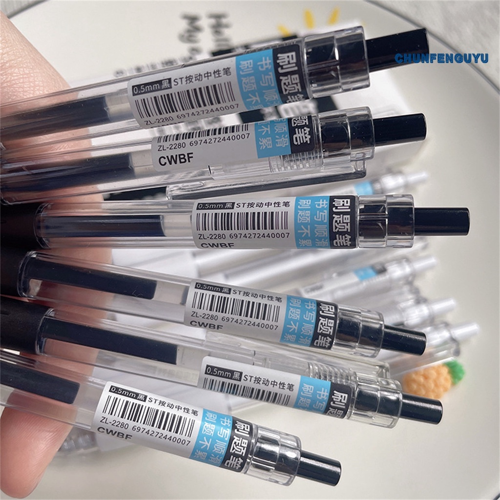Set 6 Bút Mực Gel Màu Đen Ngòi 0.5mm Nhanh Khô Tiện Dụng Cho Văn Phòng / Trường Học