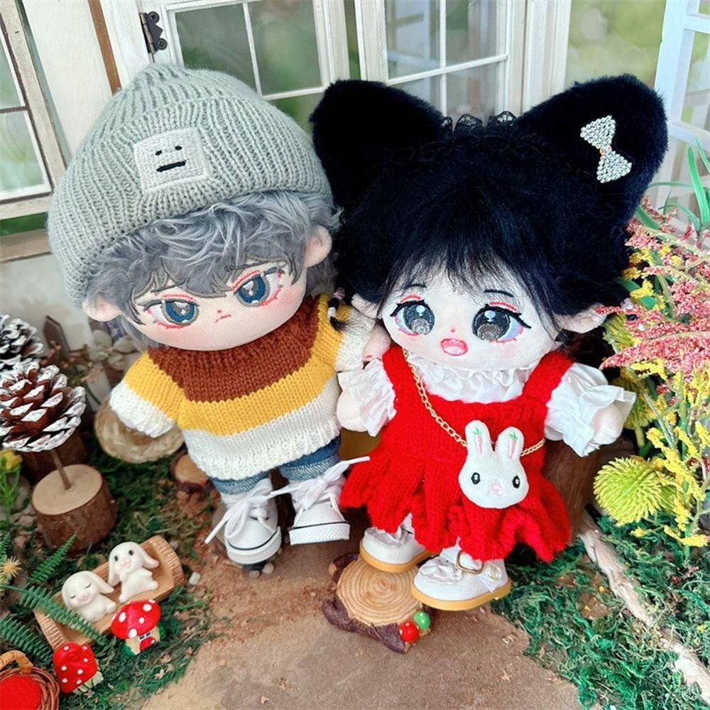 Quần Short + Áo Sweater + Băng Đô Cotton Thời Trang Xinh Xắn Cho Búp Bê 20cm