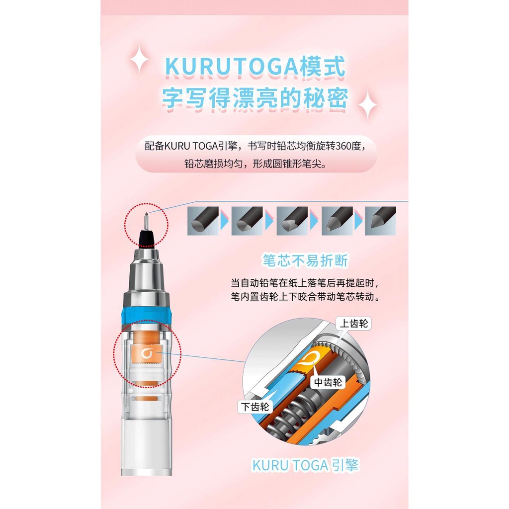 Bút Chì Cơ mitsubishi m5-1009gg Hai Chế Độ Xoay Chống Phai Màu 0.5mm