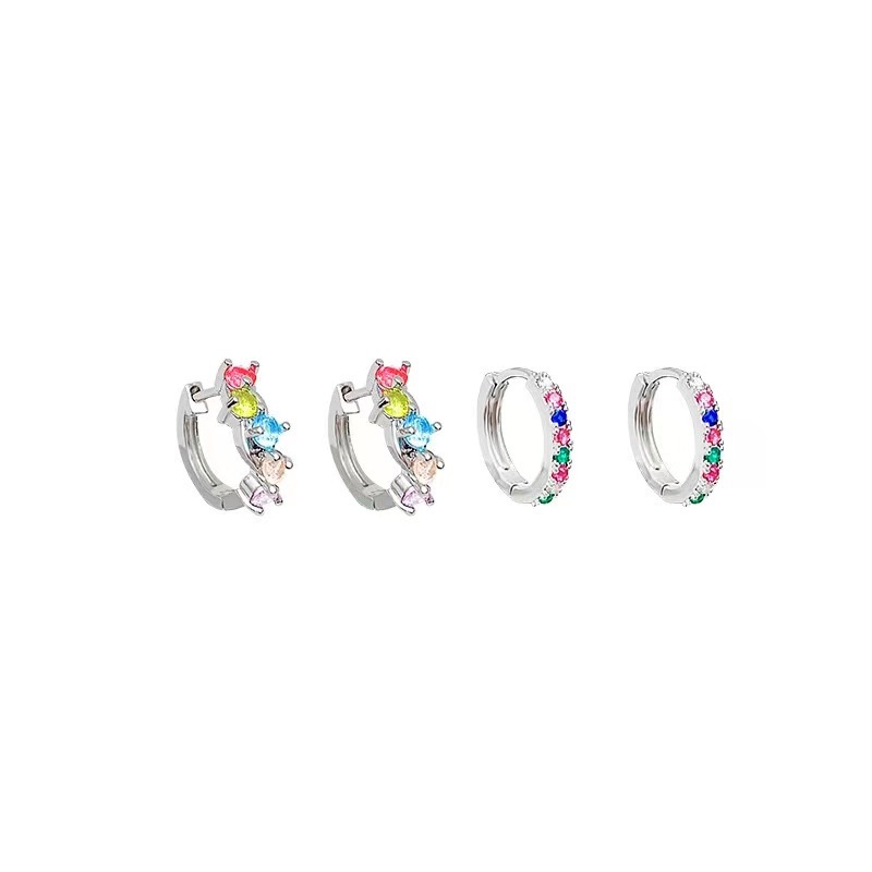 Đầy màu sắc vermiculite ear buckle female 2023 new high -end sensor earrings wild hot girls same earrings