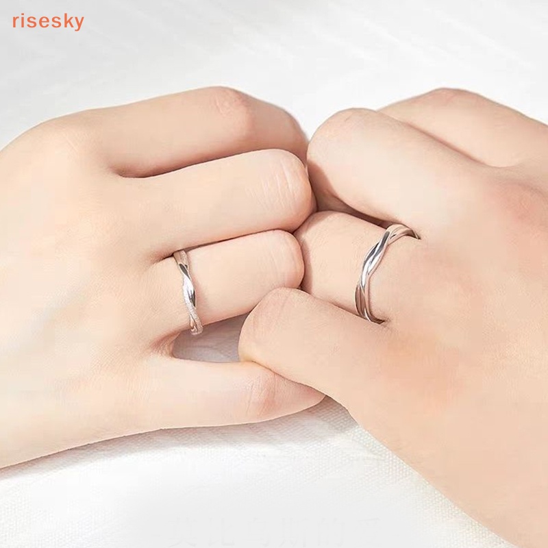Nhẫn Cặp Màu Bạc Đơn Giản Có Thể Điều Chỉnh Kích Thước Thời Trang Cho Nam Và Nữ