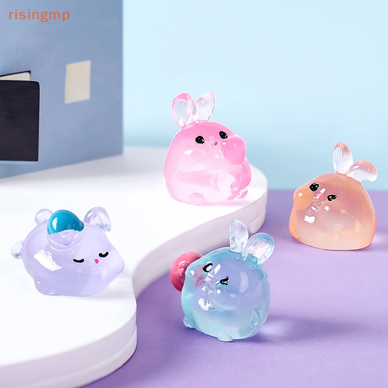 Set 3 Đồ trang trí Thỏ Dạ Quang Mini Trang Trí Tiểu Cảnh / Nhà Búp Bê