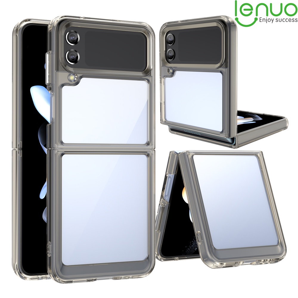 Ốp Điện Thoại PC + TPU Trong Suốt Chống Sốc Lenuo Cho Samsung Galaxy Z Flip 5 4 3 Flip5 Flip4 Flip3 5G