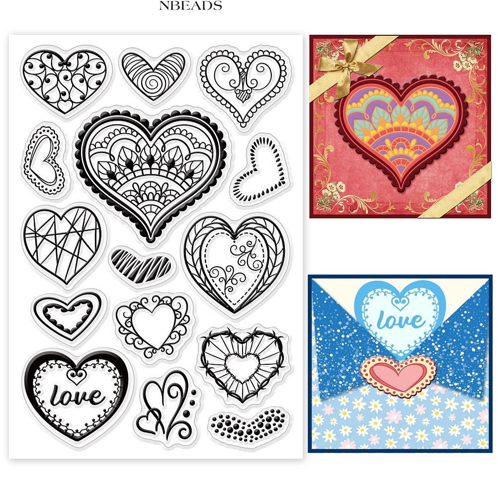1sheet heart clear stamps love words tem silicone valentines love hearts nền tem cao su tem nhựa pvc trong suốt cho ngày của mẹ thẻ lưu niệm đám cưới