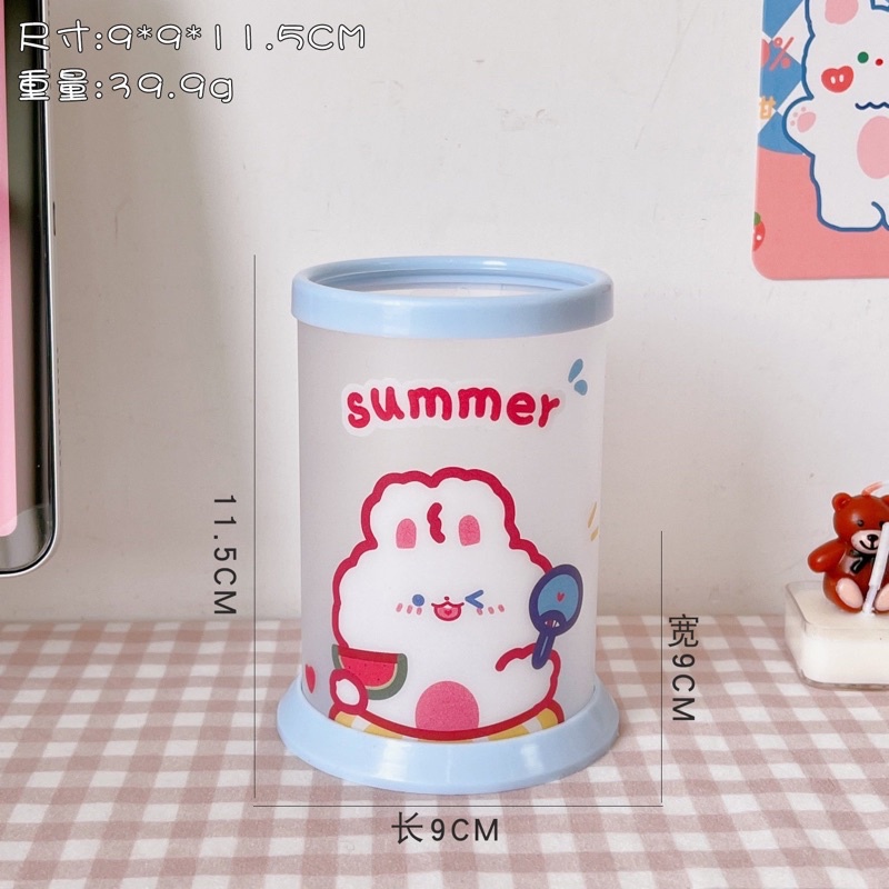 Ống Đựng Bút để bàn hoạ tiết dễ thương Hộp Cắm Bút decor bàn học cute Gáu Mon