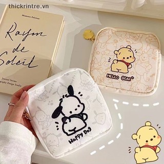 Thi kawaii pochacco lưu trữ khăn ăn vệ sinh cô gái dễ thương sinh viên thời kỳ vật lý vệ sinh lưu trữ di động túi vải quà tặng vn