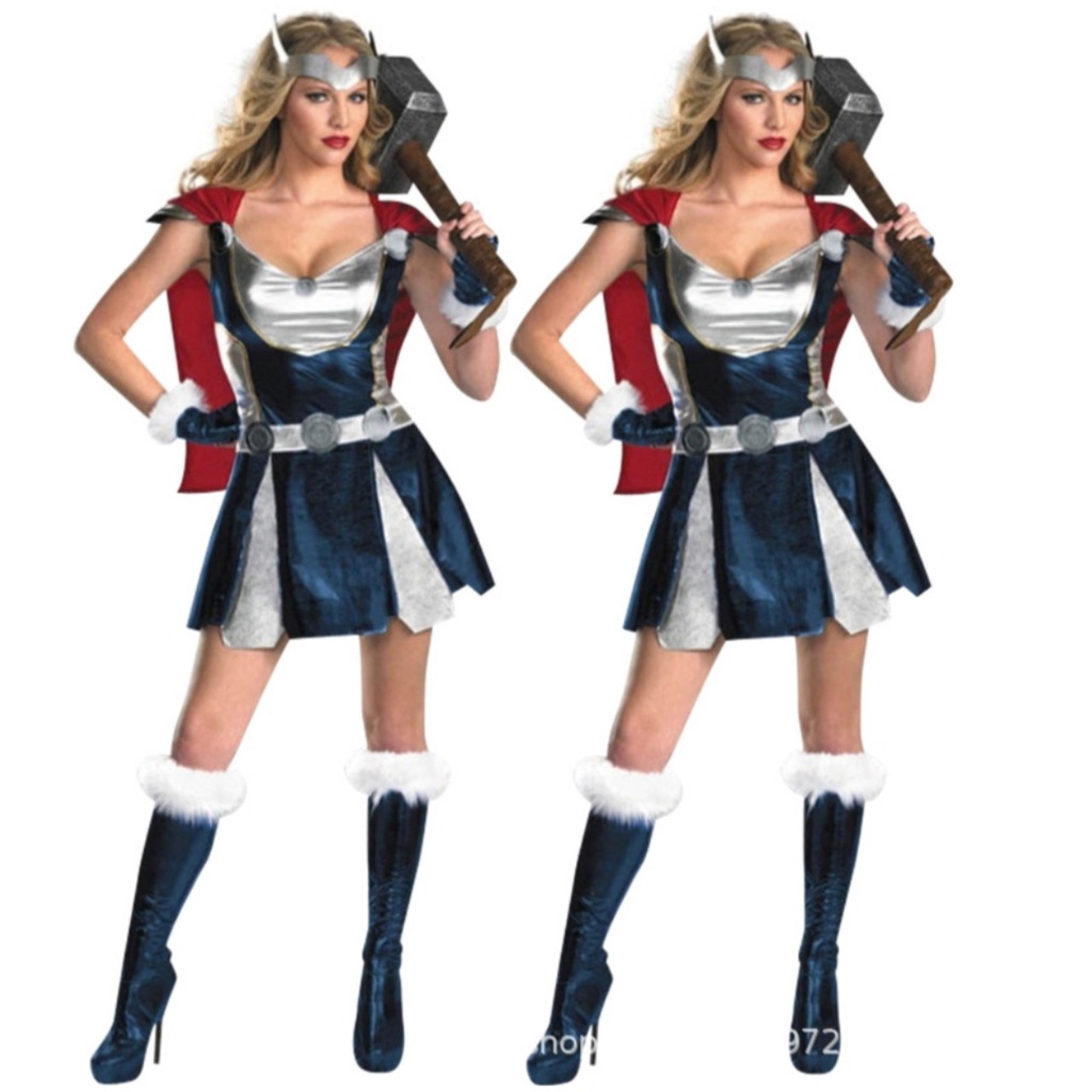 (Người lớn) Trang Phục The Mighty Thor (Nữ Thần Thor), Bộ Đồ Halloween Hoá Trang Thành Các Siêu Anh Hùng Avengers, D.C