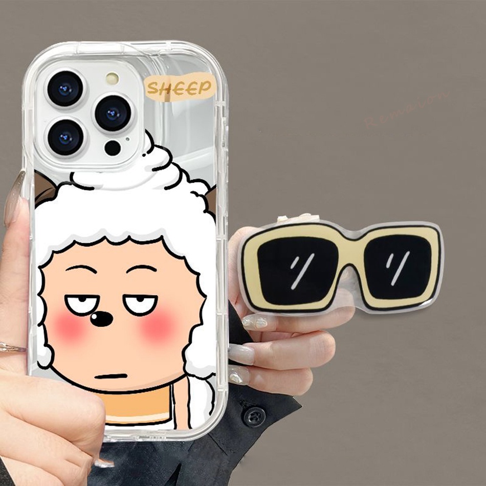 Ốp lưng điện thoại dễ thương sheep bling dành cho iphone 11 13 14 12 pro max 6 6s 7 8 plus x xr xs max se 2020 11pro 13pro 14pro ốp lưng bảo vệ silicon mềm chống va đập vỏ trong suốt