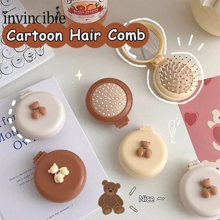 Hoạt hình lược chải tóc mini kèm gương có thể gấp gọn tiện lợi