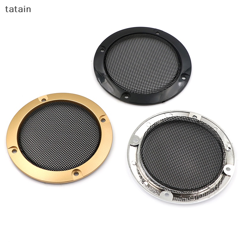 Tatain 3 "inch vỏ loa âm thanh trang trí vòng tròn lưới kim loại lưới tản nhiệt 2 chiếc vn