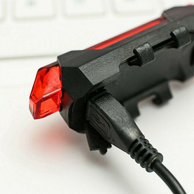 PVN60186 Đèn Hậu Xe Đạp 5 LED Sạc USB Gắn Đuôi Xe Siêu Sáng