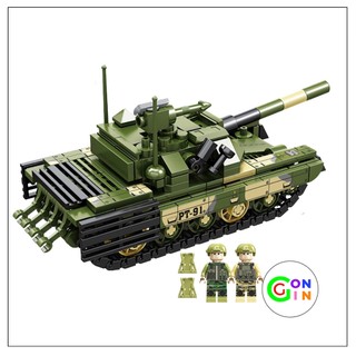 Đồ chơi lắp ráp xe tăng mô hình tank chiến đấu đồ chơi cho bé trai thông minh Gon Gin