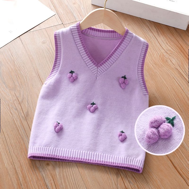 Trẻ em trẻ em quần áo mùa xuân mùa thu phong cách cô gái áo len trẻ em cô gái trung lớn trẻ em trẻ em áo vest thời trang cô gái dệt kim