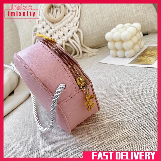 Imixcity kids crossbody bag túi đeo chéo mèo hoạt hình dễ thương túi da pu ví tiền xu nhỏ cho bé trai bé gái