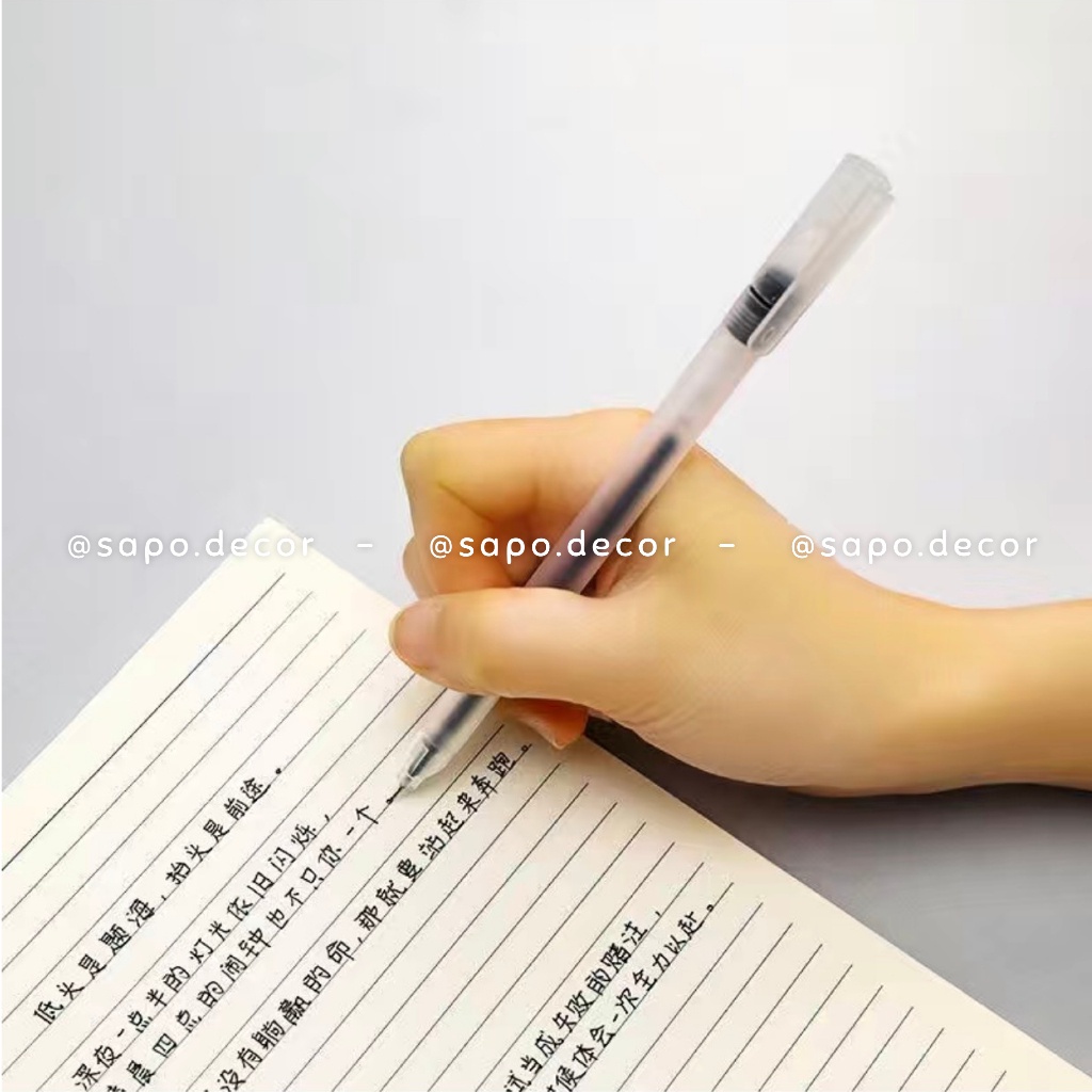 Bút bi nước màu đen gel Leng Keng khô nhanh viết chữ đẹp - Sapo Decor 2