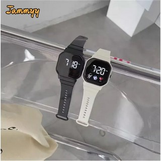 Jammy thời trang hàn quốc đồng hồ nữ mặt vuông đồng hồ nữ kỹ thuật số con trỏ đồng hồ nữ đồng hồ silicon đồng hồ thời trang học sinh