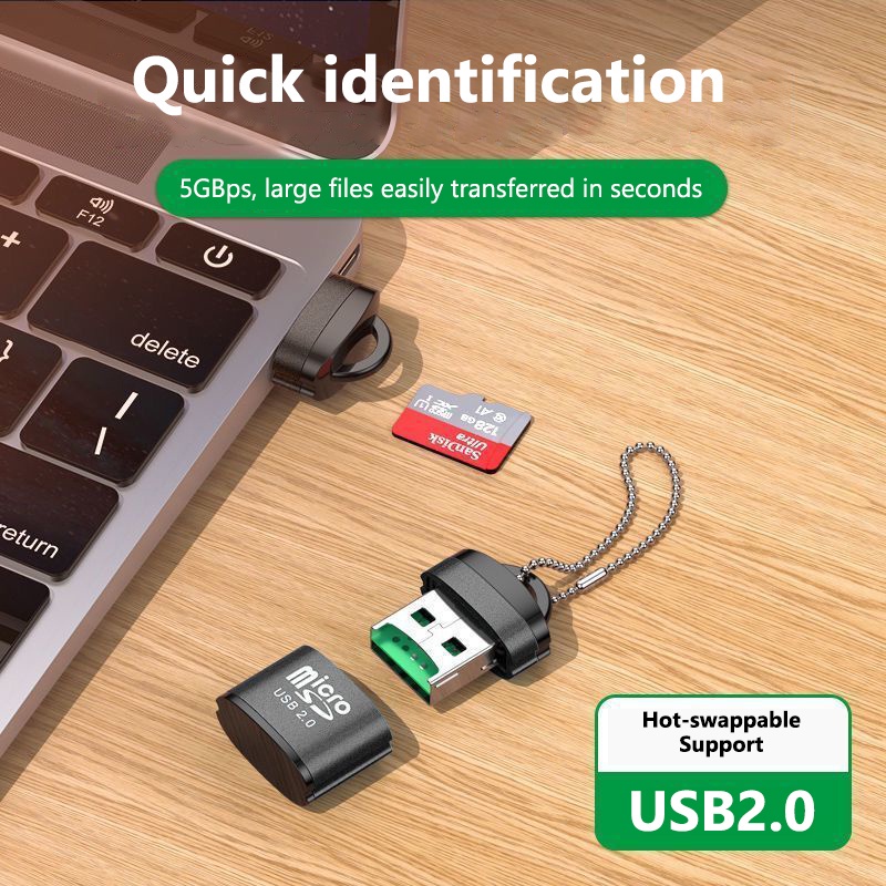 Twitch usb 2.0 đầu đọc thẻ micro sd / tf bộ chuyển đổi nhỏ cho thẻ micro sd điện thoại di động đầu đọc thẻ nhớ bộ chuyển đổi usb tốc độ cao cho máy tính xách tay