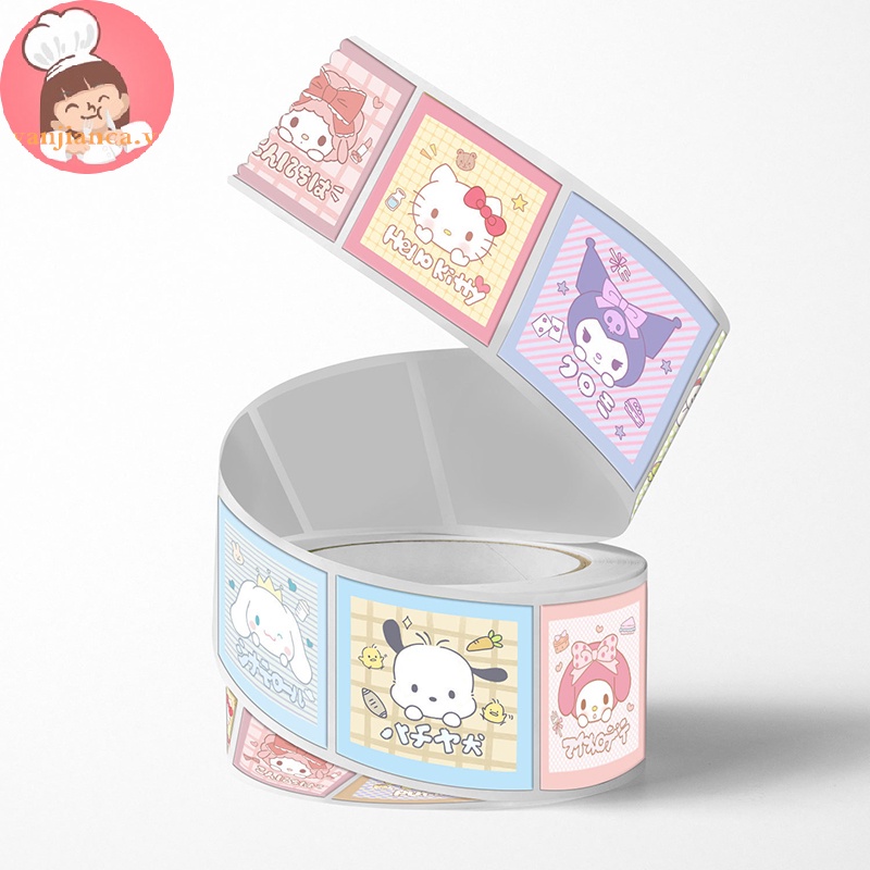 Yanca 500 cái / cuộn sanrio kawaii anime dán trang trí tài khoản tay dán niêm phong băng phim hoạt hình dễ thương hình dán tự dính vn