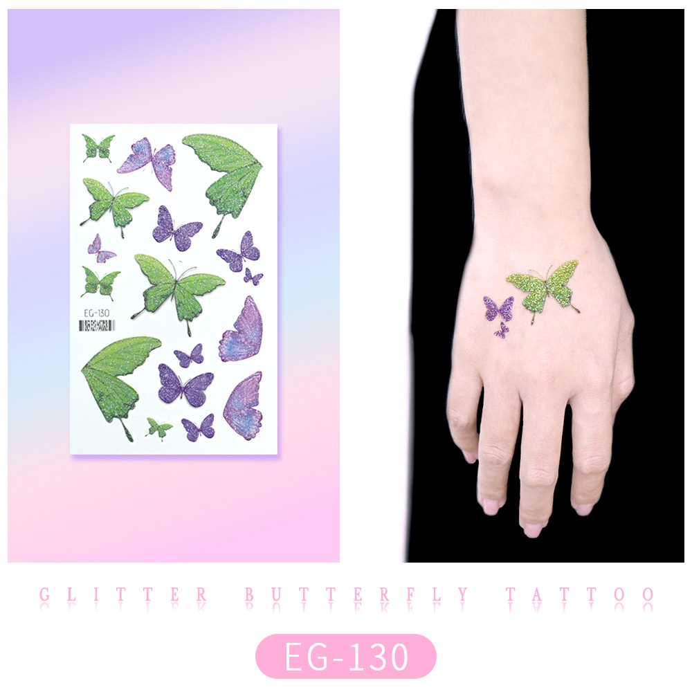 Hình Xăm Dán Tạm Thời Hình Bướm Lấp Lánh