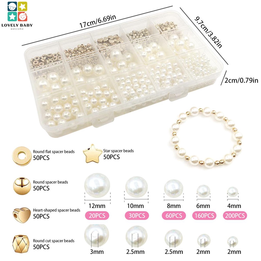 720 cái spacer beads set diy bracelet beads kit bao gồm các loại hạt ngọc trai cho vòng tay trang sức làm cửa hàngbc6902