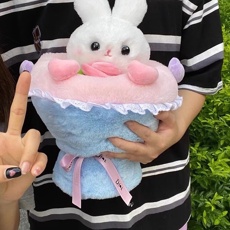 Panda ~ dBúp bê nhồi bông thỏ dễ thương  Hồng bé gái trái tim công chúa Thỏ bó hoa Búp bê thỏ Búp bê gối mềm Siêu dễ thương Quà tặng ngày lễ tình nhân Quà tặng sinh nhật 0183