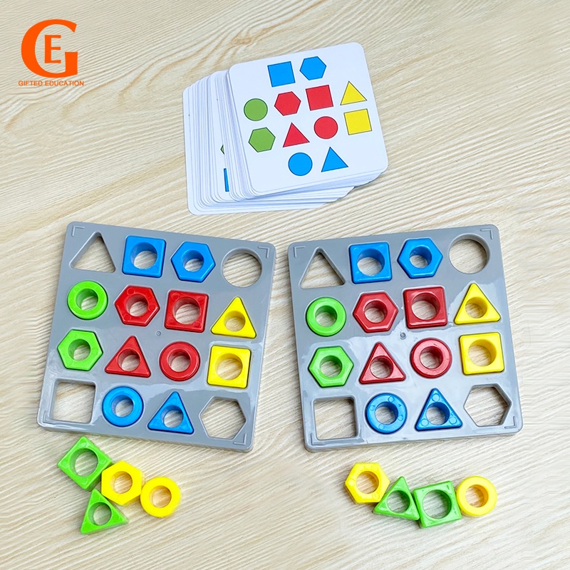 Đồ Chơi Hình Học Nhiều Màu Sắc Giúp Bé Tập Trung Montessori