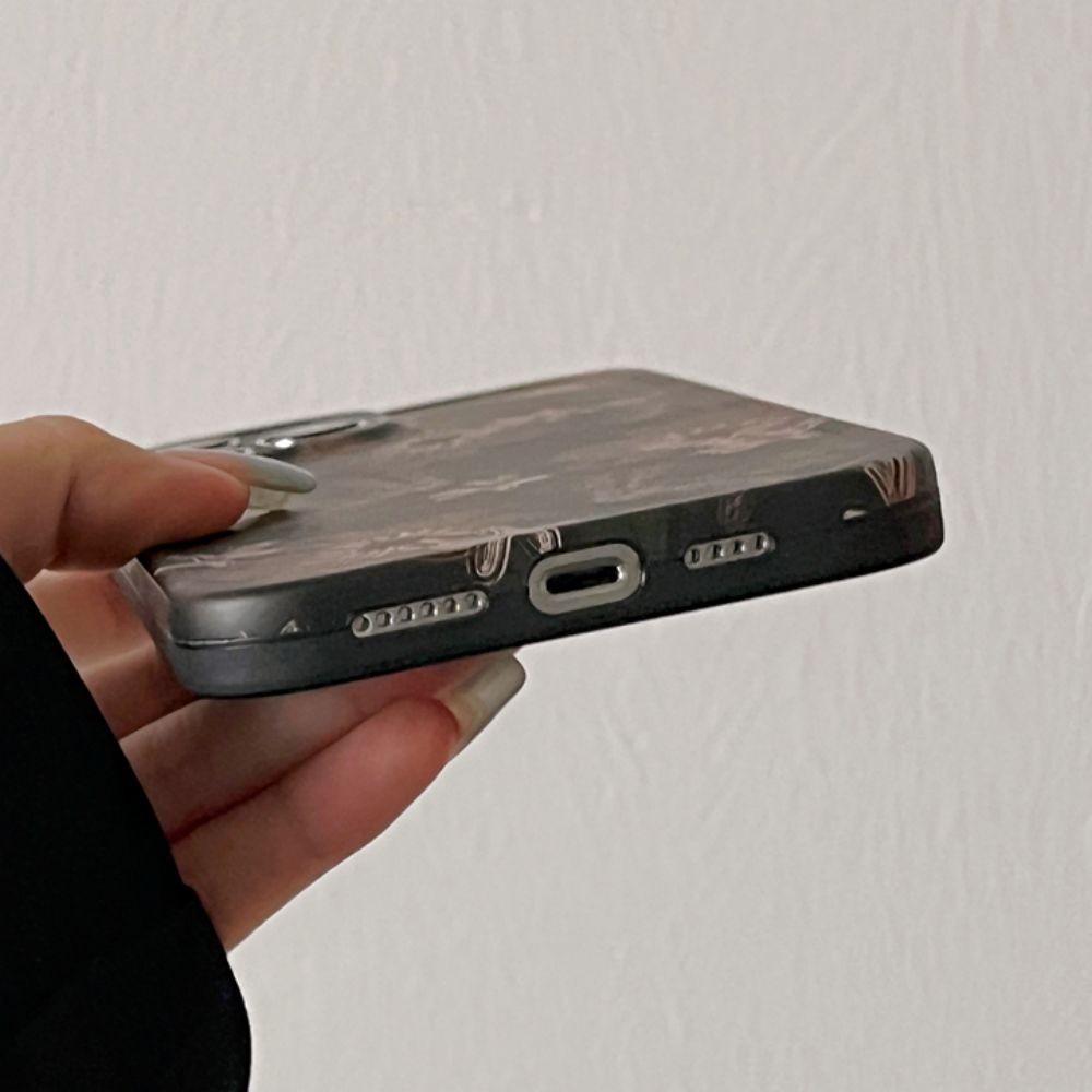 Ốp Điện Thoại IMD Mềm Bảo Vệ Ống Kính Họa Tiết Thỏ Và Hoa Sơn Dầu Cổ Điển Dành Cho IPhone 11 12 13 14 Pro Max