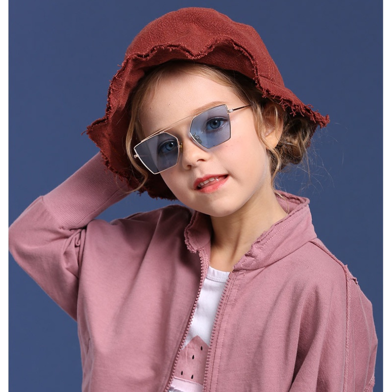 Kính Mát Phân Cực Chống Tia UV400 Gọng Kim Loại Thời Trang Cho Bé