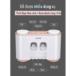 Bộ nhả kem đánh răng tự động COCO (tặng kèm 4 cốc)