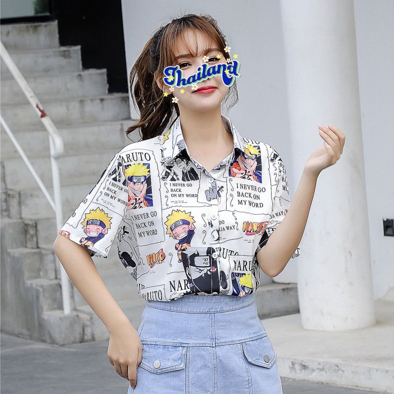 Áo Sơ Mi Ngắn Tay In Họa Tiết Anime One Piece Cá Tính