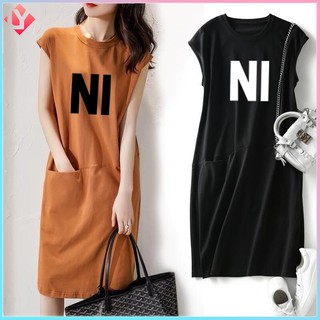 Đầm Thun Ngắn Tay Dáng Rộng Mỏng Phong Cách Hàn Quốc Thời Trang Cho Nữ