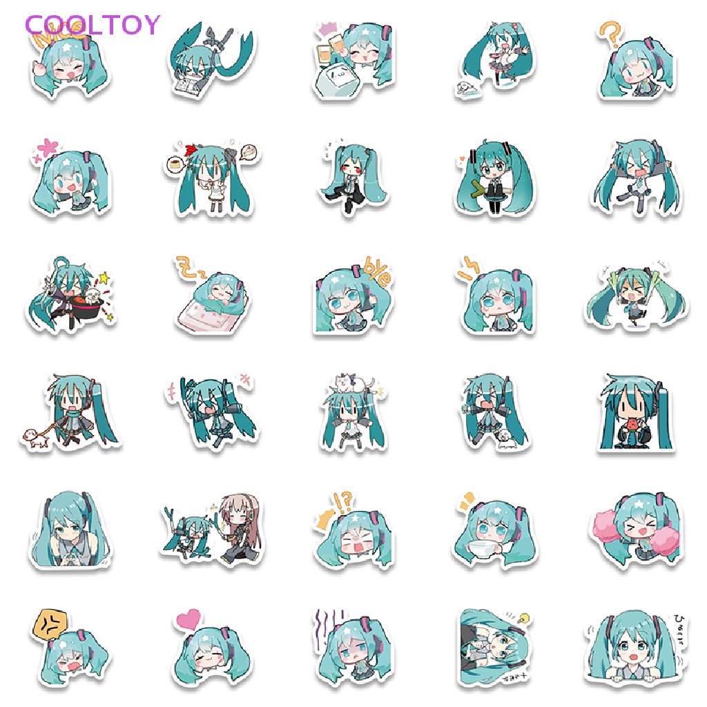 Cooltoy Bộ 65 Miếng Dán Hoạt Hình Hatsune Miku Graffiti Trang Trí Vali Laptop Đồ Chơi HOT