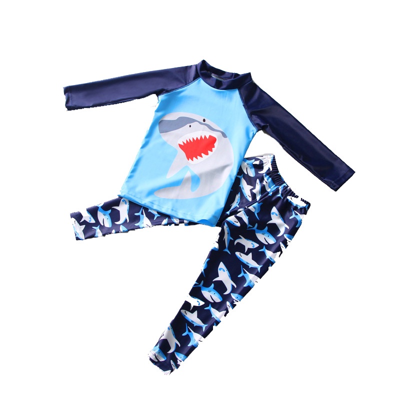 Đồ bơi trẻ em, cho bé trai và bé gái, tay dài quần dài chống nắng, họa tiết hoạt hình có size cho bé từ 10kg đến 35kg