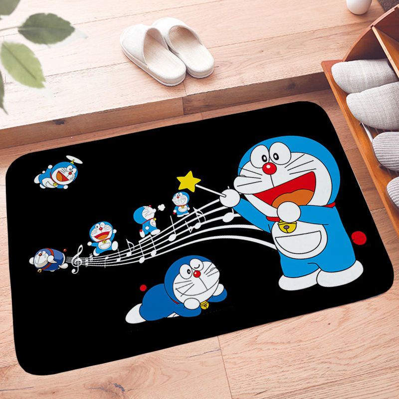 Thảm Chùi Chân Thấm Hút Tốt Chống Trượt Hình Doraemon Đáng Yêu