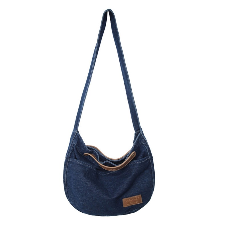 Túi Xách Denim Đeo Chéo Sức Chứa Lớn Thời Trang Dành Cho Nữ