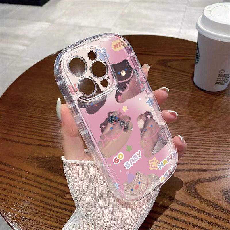 Ốp Điện Thoại Mềm Trong Suốt Chống Sốc In Hình Thỏ Cho IPhone 14 Pro Max 13 12 11 XR XS X 8 7 Plus SE 2020