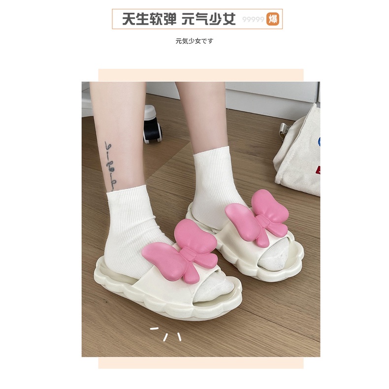 Dép EVA Đế Dày Đính Nơ Thời Trang Mùa Hè Xinh Xắn Cho Nữ