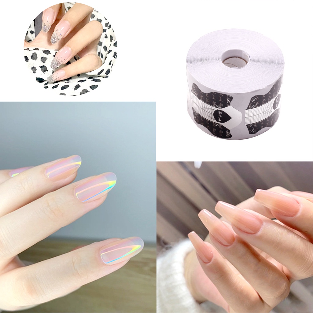Cuộn 500 Miếng Dán Nối Móng Tay Bằng PVC Có Thể Tái Sử Dụng