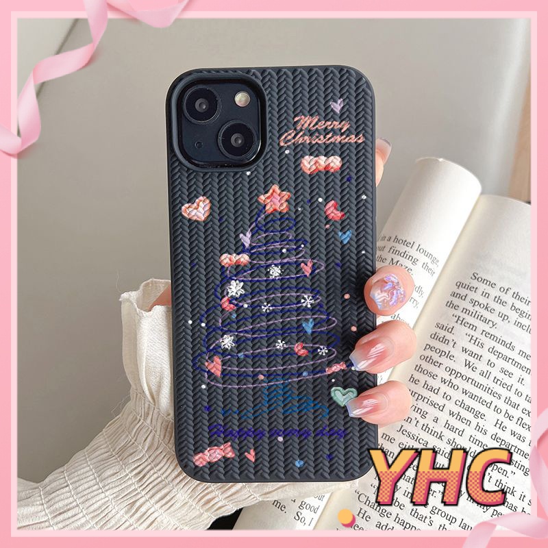 ốp lưng iphone Đơn giản dòng Giáng sinh cây mềm silicone trường hợp dệt kim trường hợp điện thoại di động Cho iphone 6 / 6S / 6splus / se / 7 / 7plus / 8 / 8plus / X / xs / xsmax / 11 / 12 / 13 / 14 / Plus / pro / pro max-610