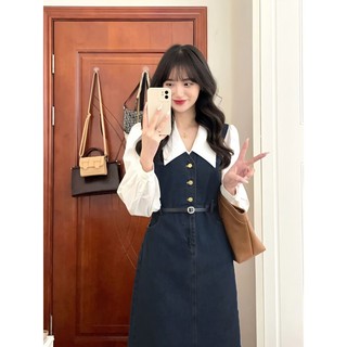 HÀNG SẴN SET 2 MÓN ÁO SƠ MI + YẾM BÒ HAI DÂY VINTAGE QCCC