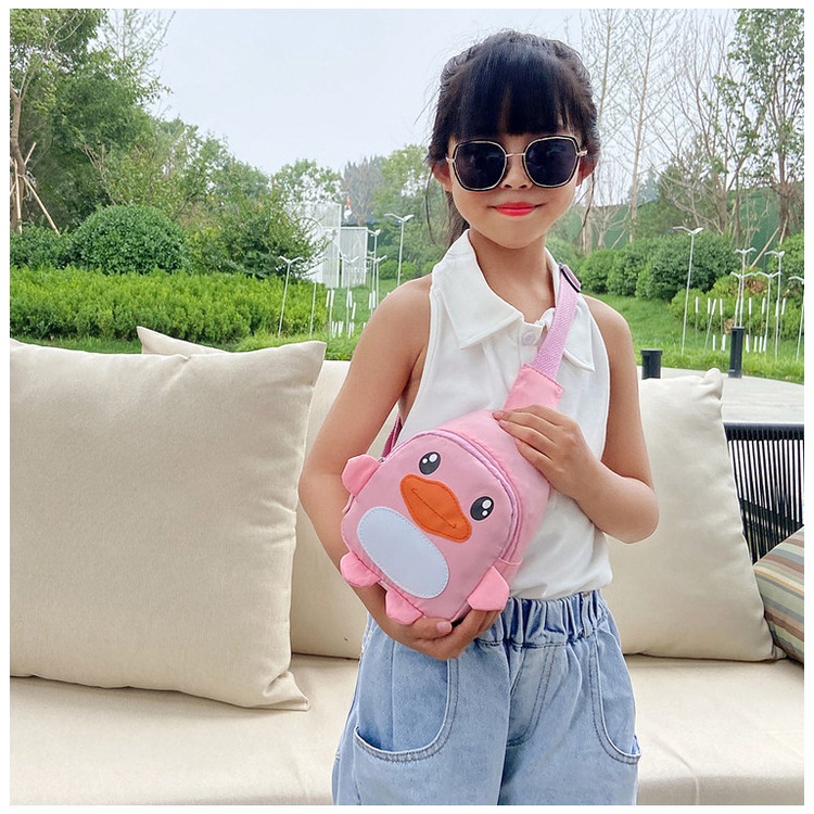 Túi Đeo Chéo Hình Vịt Hoạt Hình Thời Trang Đi Du Lịch Cho Trẻ Mẫu Giáo Ví