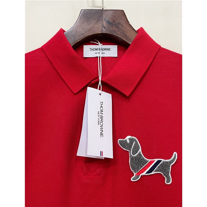Áo Thun polo cotton Thêu Hình Chú Chó Dễ Thương Kiểu Mới Cho Nam TH0M BR0WN Size S-4XL