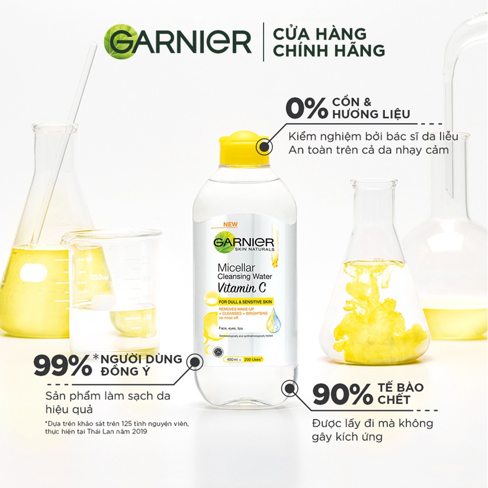 Nước tẩy trang dưỡng sáng da Garnier vitamin C - Hàng chính hãng