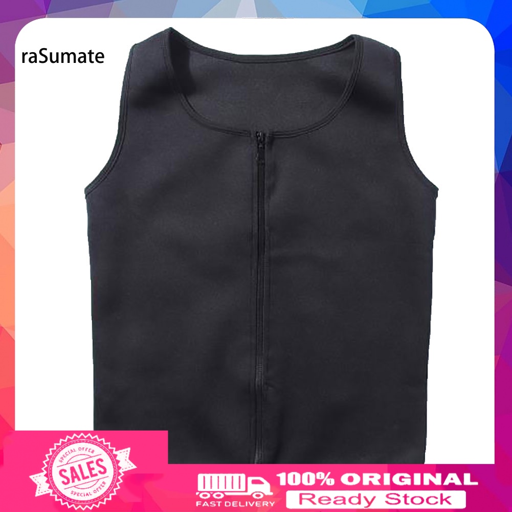 < Rasumate > Áo Vest Tập Gym Sát Nách Ôm Dáng Định Hình Đốt Cháy Mỡ Thừa Có Khóa Kéo