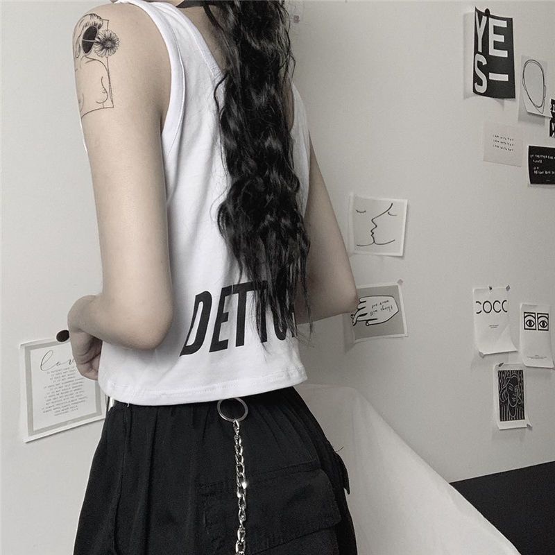 Jiashucheng Áo Croptop Thể Thao Không Tay Dáng Ngắn Rộng Thời Trang Mùa Hè Cho Nữ