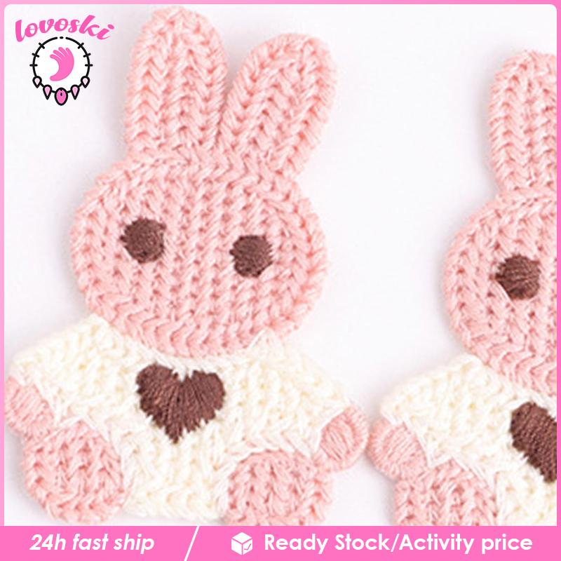 [Lovoski] Miếng Dán Trang Trí Ba Lô / Váy Jean Hình Thỏ Nhỏ