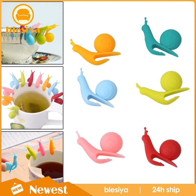 [Bresiya] Set 6 Ly Uống Nước Bằng Silicon Hình Ốc Sên Nhiều Màu Sturdy