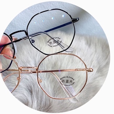 Mắt Kính Gọng Tròn Bằng Kim Loại Chống Tia Bức Xạ Thời Trang Cho Nữ